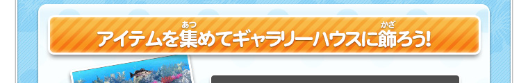 アイテムを集めてギャラリーハウスに飾ろう！